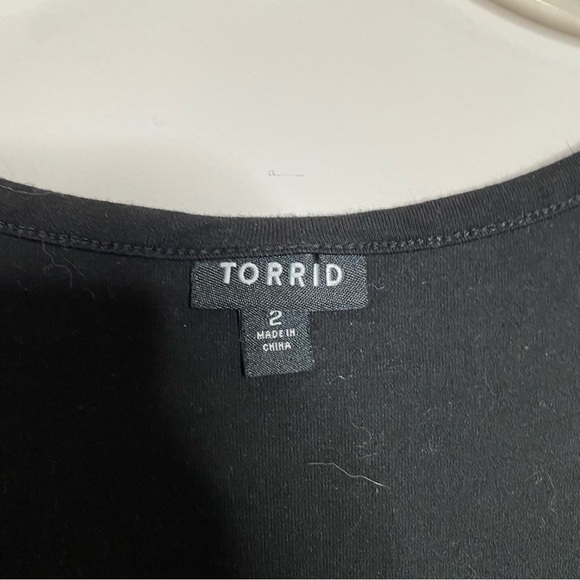 Torrid Super Soft Black Ribbed Knit Asymmetrical Skater Dress Size 2 - Picture 3 of 5